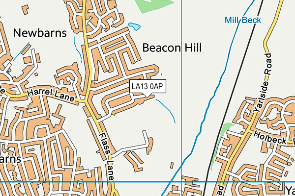 LA13 0AP map - OS VectorMap District (Ordnance Survey)