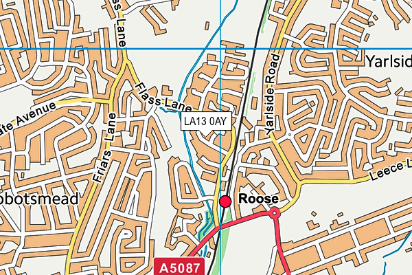 LA13 0AY map - OS VectorMap District (Ordnance Survey)