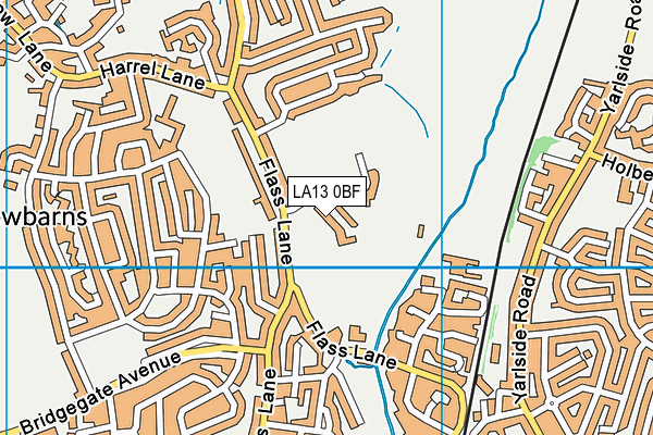 LA13 0BF map - OS VectorMap District (Ordnance Survey)