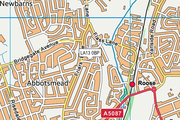 LA13 0BP map - OS VectorMap District (Ordnance Survey)