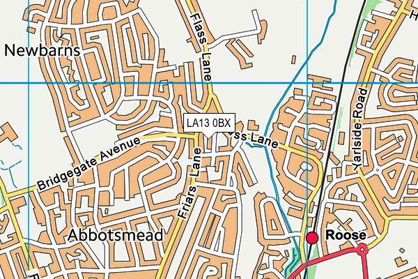 LA13 0BX map - OS VectorMap District (Ordnance Survey)