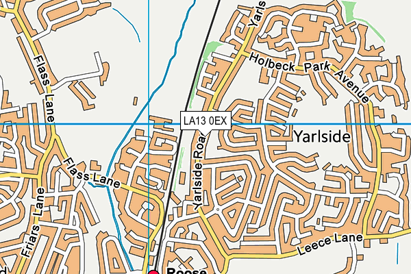 LA13 0EX map - OS VectorMap District (Ordnance Survey)