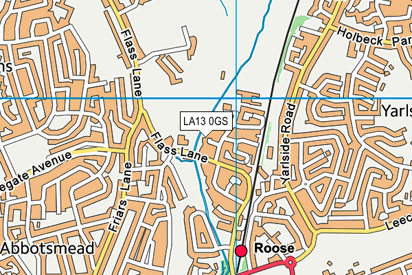 LA13 0GS map - OS VectorMap District (Ordnance Survey)