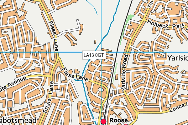 LA13 0GT map - OS VectorMap District (Ordnance Survey)