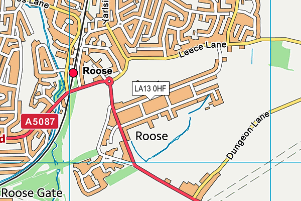 Roose School map (LA13 0HF) - OS VectorMap District (Ordnance Survey)