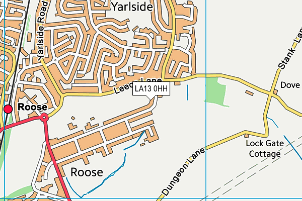 LA13 0HH map - OS VectorMap District (Ordnance Survey)