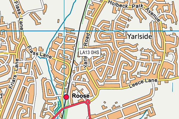 LA13 0HS map - OS VectorMap District (Ordnance Survey)