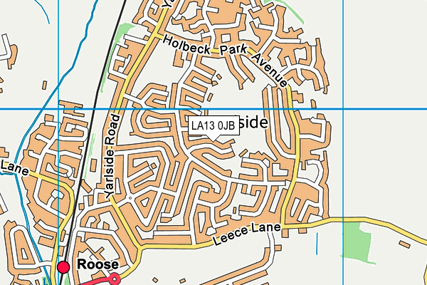 LA13 0JB map - OS VectorMap District (Ordnance Survey)