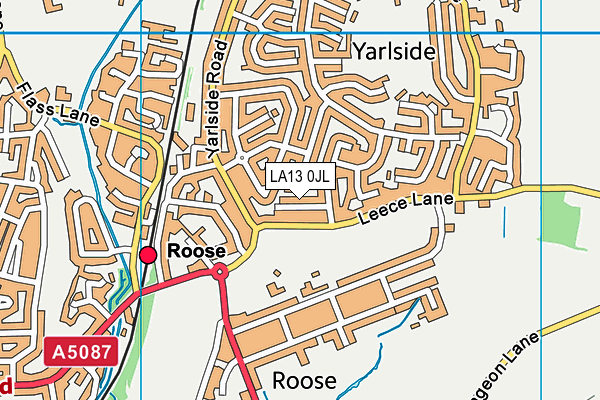 LA13 0JL map - OS VectorMap District (Ordnance Survey)
