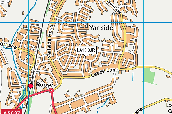 LA13 0JR map - OS VectorMap District (Ordnance Survey)