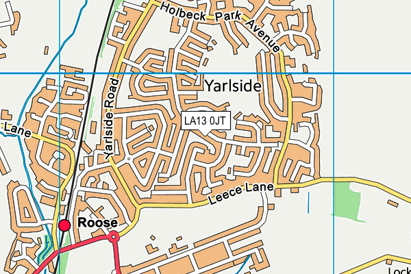 LA13 0JT map - OS VectorMap District (Ordnance Survey)