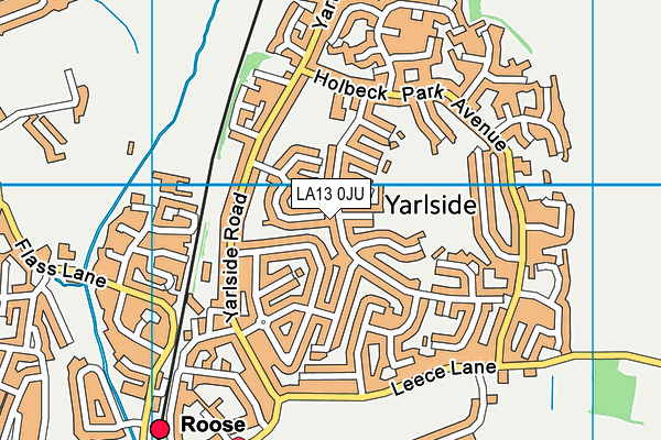 LA13 0JU map - OS VectorMap District (Ordnance Survey)