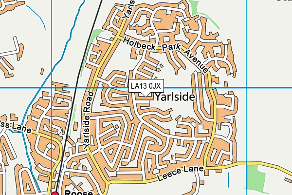 LA13 0JX map - OS VectorMap District (Ordnance Survey)