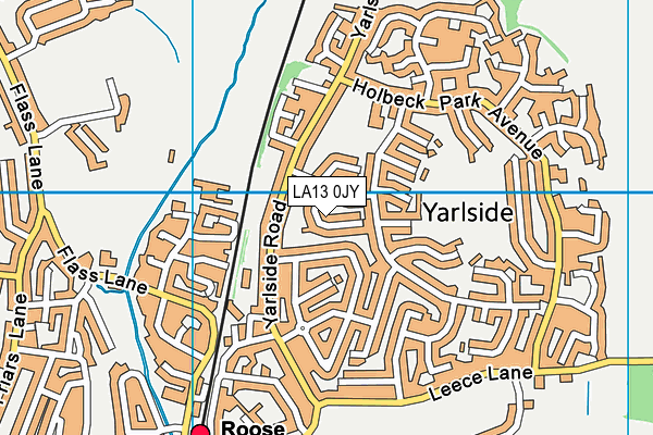 LA13 0JY map - OS VectorMap District (Ordnance Survey)