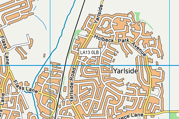 LA13 0LB map - OS VectorMap District (Ordnance Survey)