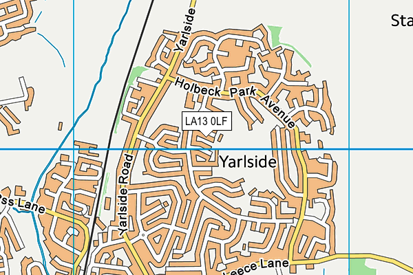 LA13 0LF map - OS VectorMap District (Ordnance Survey)