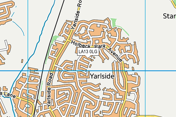 LA13 0LG map - OS VectorMap District (Ordnance Survey)