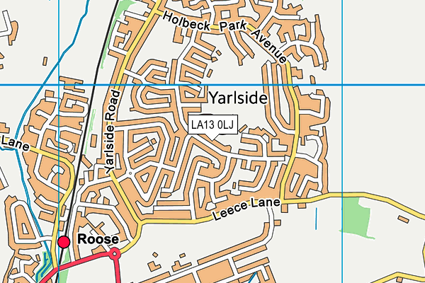 LA13 0LJ map - OS VectorMap District (Ordnance Survey)