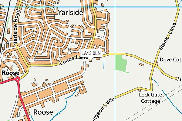 LA13 0LN map - OS VectorMap District (Ordnance Survey)