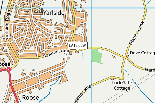 LA13 0LW map - OS VectorMap District (Ordnance Survey)