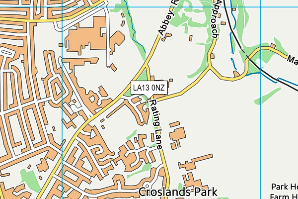 LA13 0NZ map - OS VectorMap District (Ordnance Survey)