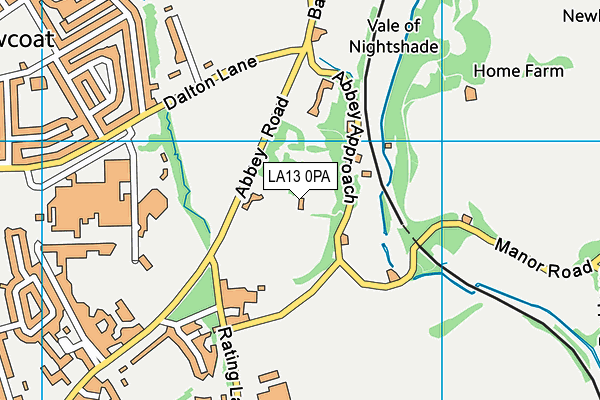 LA13 0PA map - OS VectorMap District (Ordnance Survey)