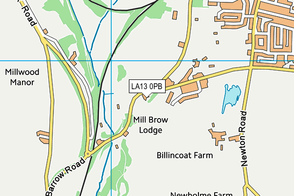 LA13 0PB map - OS VectorMap District (Ordnance Survey)