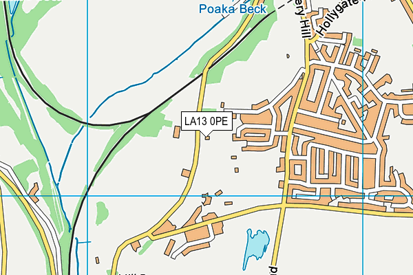 LA13 0PE map - OS VectorMap District (Ordnance Survey)
