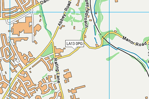 LA13 0PG map - OS VectorMap District (Ordnance Survey)