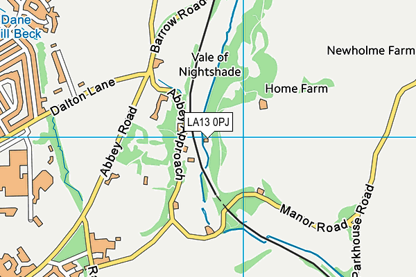 LA13 0PJ map - OS VectorMap District (Ordnance Survey)