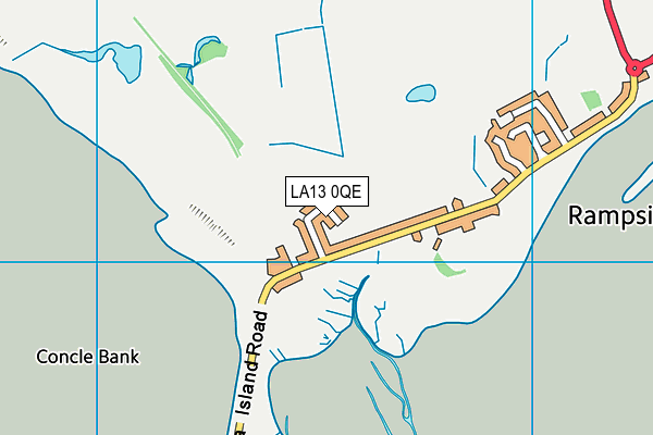 LA13 0QE map - OS VectorMap District (Ordnance Survey)