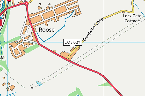 LA13 0QY map - OS VectorMap District (Ordnance Survey)