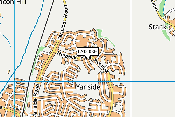 LA13 0RE map - OS VectorMap District (Ordnance Survey)