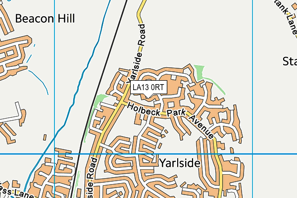LA13 0RT map - OS VectorMap District (Ordnance Survey)