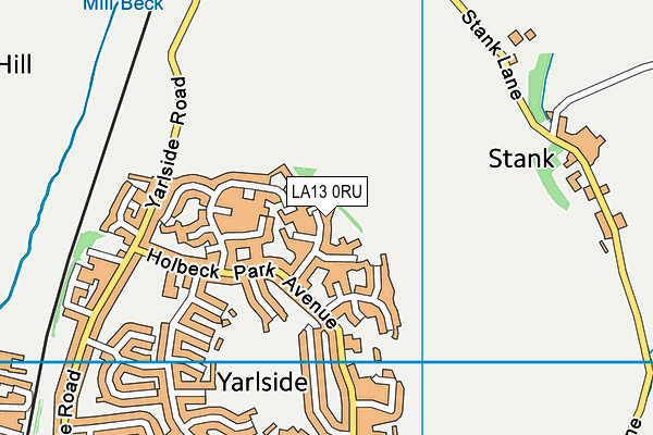 LA13 0RU map - OS VectorMap District (Ordnance Survey)