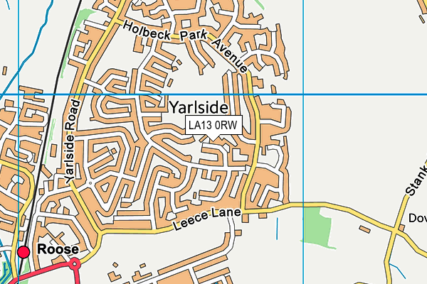 LA13 0RW map - OS VectorMap District (Ordnance Survey)