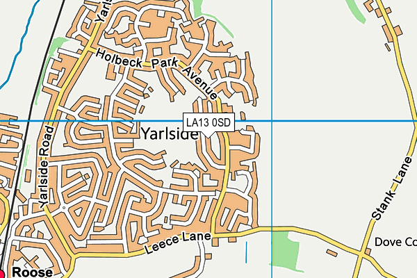 LA13 0SD map - OS VectorMap District (Ordnance Survey)
