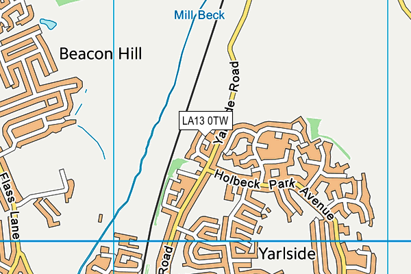 LA13 0TW map - OS VectorMap District (Ordnance Survey)