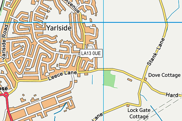 LA13 0UE map - OS VectorMap District (Ordnance Survey)