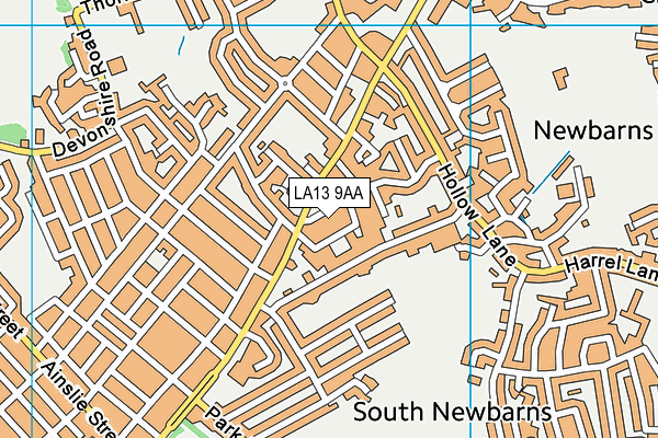 LA13 9AA map - OS VectorMap District (Ordnance Survey)