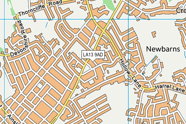 LA13 9AD map - OS VectorMap District (Ordnance Survey)