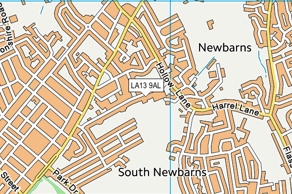 LA13 9AL map - OS VectorMap District (Ordnance Survey)
