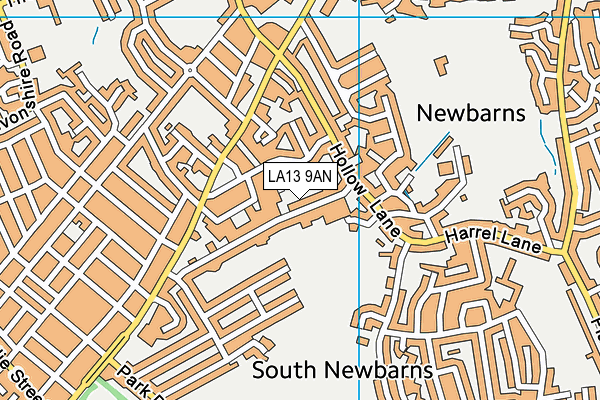 LA13 9AN map - OS VectorMap District (Ordnance Survey)