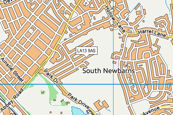 LA13 9AS map - OS VectorMap District (Ordnance Survey)