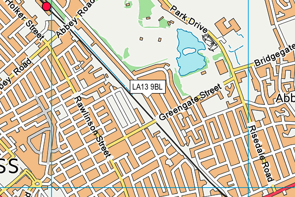 LA13 9BL map - OS VectorMap District (Ordnance Survey)