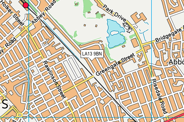 LA13 9BN map - OS VectorMap District (Ordnance Survey)