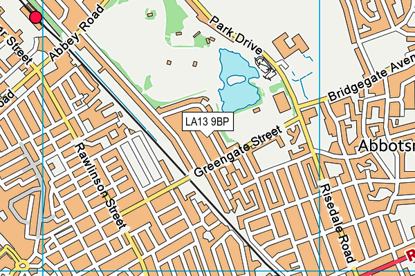 LA13 9BP map - OS VectorMap District (Ordnance Survey)