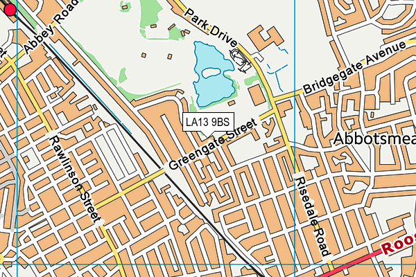 LA13 9BS map - OS VectorMap District (Ordnance Survey)