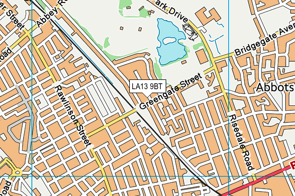 LA13 9BT map - OS VectorMap District (Ordnance Survey)