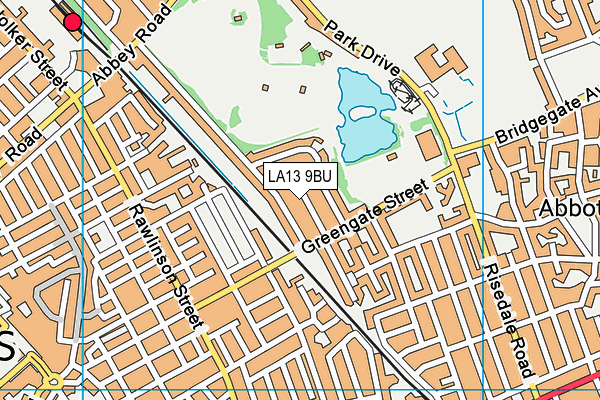 LA13 9BU map - OS VectorMap District (Ordnance Survey)